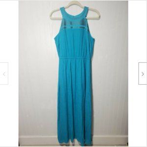 B.Design Embroidered High Neck Maxi Dress Size M